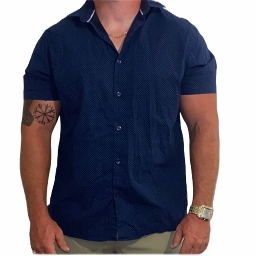 Denim & Flower short sleeve button down, slim fit